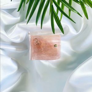 Transparent Pink Glitter Wallet